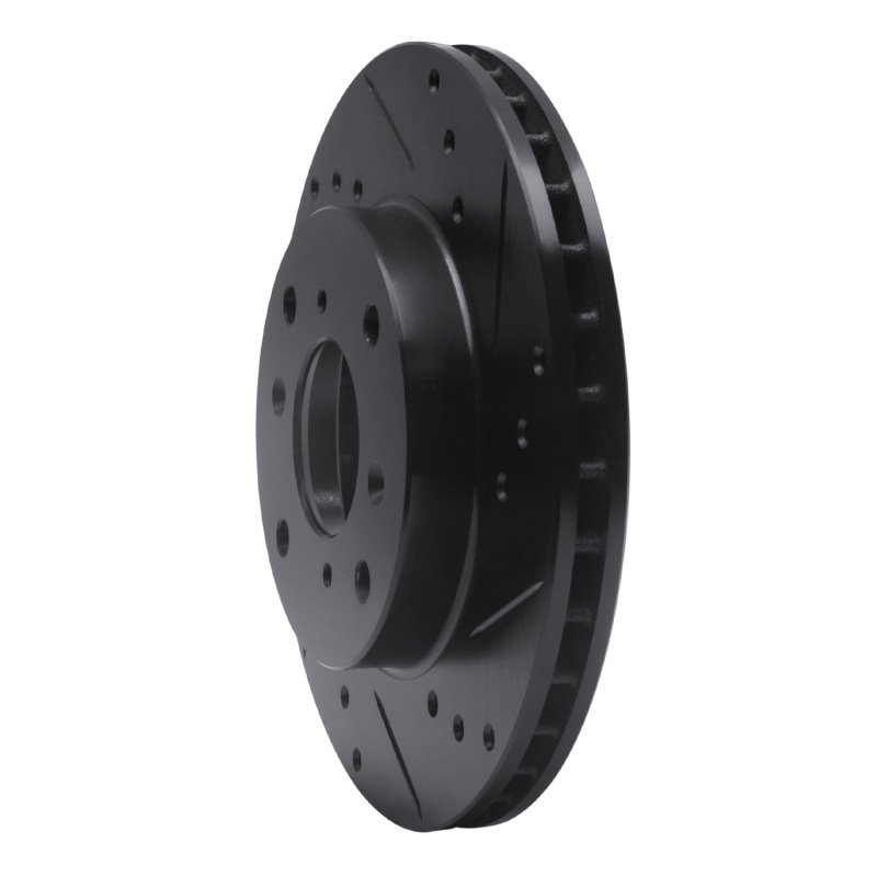 Acura CL Brake Rotor (1) - Front Right - R1 Concepts - Drilled & Slotted - Black - `98-`02